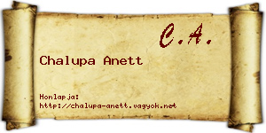 Chalupa Anett névjegykártya