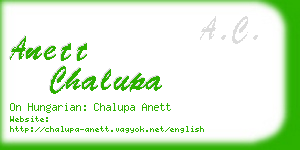 anett chalupa business card